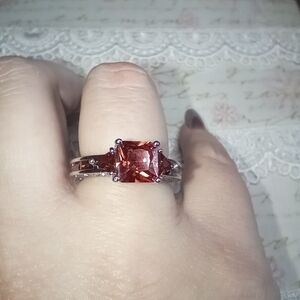 Red-Orange Gemstone Ring